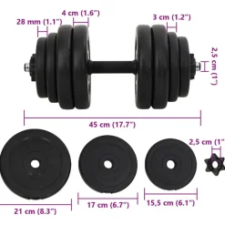 vidaXL 1 x håndvægte 15 kg.