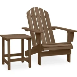 vidaXL Adirondack-havestol med bord massivt grantræ brun