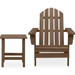 vidaXL Adirondack-havestol med bord massivt grantræ brun