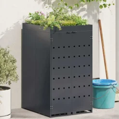 vidaXL Affaldsbeholder opbevaring med plantekasse tag til enkelt 240L beholder
