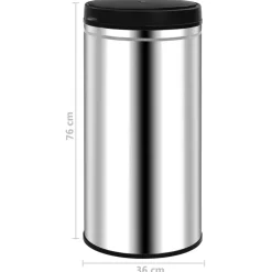 vidaXL affaldsspand med sensor 70 l rustfrit stål