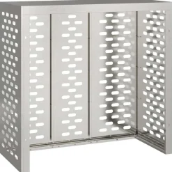 vidaXL Air Conditioner Cover Sølv 110 x 50 x 105 cm Rustfrit stål