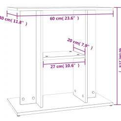 vidaXL akvariebord 60x30x60 cm konstrueret træ sonoma-eg