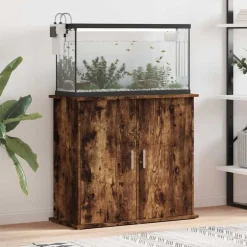 vidaXL akvariebord 81x36x73 cm konstrueret træ røget egetræsfarve