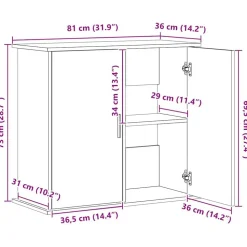 vidaXL akvariebord 81x36x73 cm konstrueret træ røget egetræsfarve
