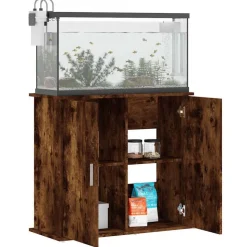 vidaXL akvariebord 81x36x73 cm konstrueret træ røget egetræsfarve