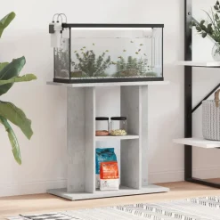vidaXL akvariestativ betongrå 60x30x60 cm konstrueret træ