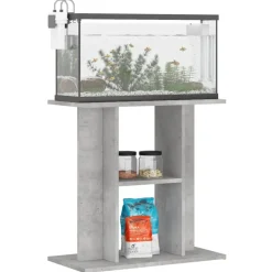 vidaXL akvariestativ betongrå 60x30x60 cm konstrueret træ
