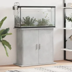 vidaXL akvariestativ betongrå 81x36x73 cm konstrueret træ