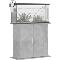 vidaXL akvariestativ betongrå 81x36x73 cm konstrueret træ