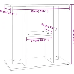 vidaXL akvariestativ røget eg 60x30x60 cm konstrueret træ