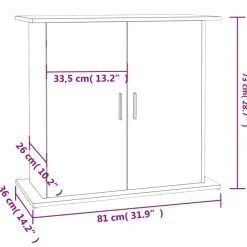 vidaXL akvariestativ Sonoma eg 81x36x73 cm konstrueret træ
