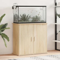vidaXL akvariestativ Sonoma eg 81x36x73 cm konstrueret træ