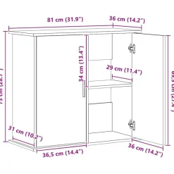 vidaXL akvariestativ Sonoma eg 81x36x73 cm konstrueret træ