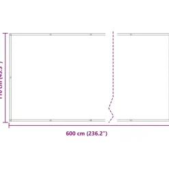 vidaXL Altan Skærm Creme 110 x 600 cm Oxford stof