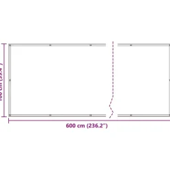 vidaXL Altan Skærm Sandfarvet 100 x 600 cm Oxford stof