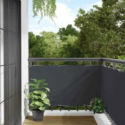 vidaXL altanafskærmning 300x75 cm PVC antracitgrå