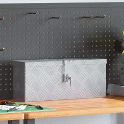 vidaXL aluminiumskasse 48,5 x 14 x 20 cm sølvfarvet