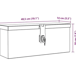 vidaXL aluminiumskasse 48,5 x 14 x 20 cm sølvfarvet