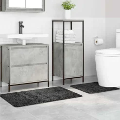 vidaXL Anti-skid badevægs måttesæt 2 pcs Mørkegrå PP