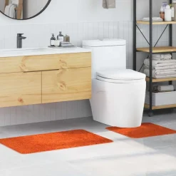 vidaXL Anti-skid badevægs måttesæt 2 pcs Orange PP