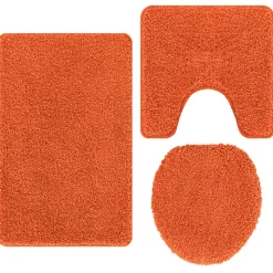 vidaXL Anti-skid badevægs måttesæt 3 pcs Orange PP