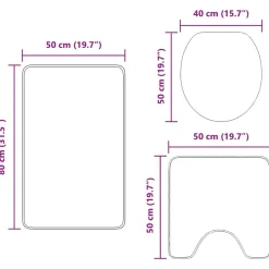 vidaXL Anti-skid badevægs måttesæt 3 pcs Orange PP