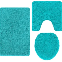 vidaXL Anti-skid badevægs måttesæt 3 pcs Turkis PP