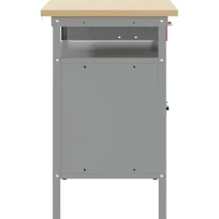 vidaXL Arbejdsbænk Rød og Grå 100 x 55 x 85 cm Ingeniørtræ og stål