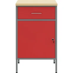 vidaXL Arbejdsbænk Rød og Grå 50 x 55 x 85 cm Ingeniørtræ og stål