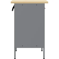 vidaXL Arbejdsbænk Rød og Grå 50 x 55 x 85 cm Ingeniørtræ og stål
