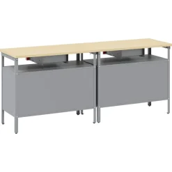 vidaXL Arbejdsbænk sæt med skuffe 2 pcs Rød og Grå 200 x 55 x 85 cm