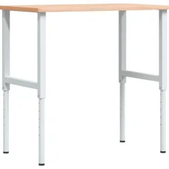 vidaXL arbejdsbænk 100x60x(71,5-98) cm massivt bøgetræ rektangulær