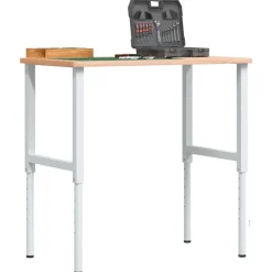 vidaXL arbejdsbænk 100x60x(71,5-98) cm massivt bøgetræ rektangulær