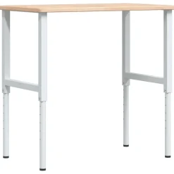 vidaXL arbejdsbænk 100x60x(71,5-98) cm massivt egetræ rektangulær