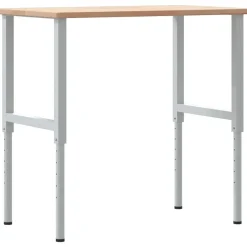 vidaXL arbejdsbænk 100x60x(71,5-98) cm massivt egetræ rektangulær
