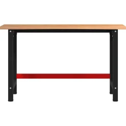 vidaXL arbejdsbænk 140x60x81,5 cm massivt egetræ rektangulær lysebrun