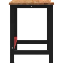 vidaXL arbejdsbænk 140x60x81,5 cm massivt egetræ rektangulær lysebrun