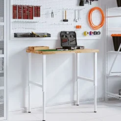 vidaXL arbejdsbænk 100x60x(73-99,5) cm massivt akacietræ rektangulær