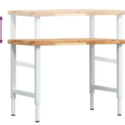 vidaXL arbejdsbænk 100x60x(73-99,5) cm massivt akacietræ rektangulær