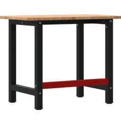 vidaXL arbejdsbænk 100x60x81,5 cm massivt egetræ rektangulær lysebrun