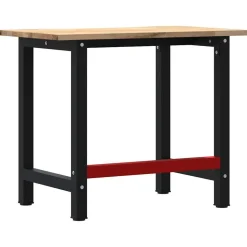 vidaXL arbejdsbænk 100x60x81,5 cm massivt egetræ