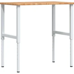vidaXL arbejdsbænk 100x60x(71,5-98) cm massivt egetræ rektangulær
