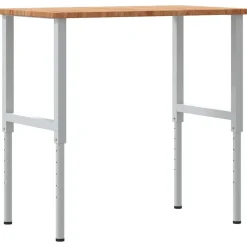 vidaXL arbejdsbænk 100x60x(71,5-98) cm massivt egetræ rektangulær