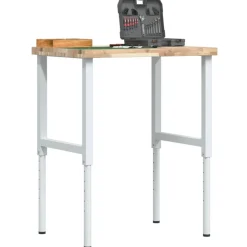 vidaXL arbejdsbænk 80x60x(73-99,5) cm massivt akacietræ rektangulær