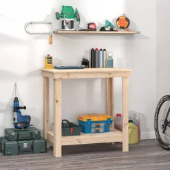 vidaXL arbejdsbord 80x50x80 cm massivt fyrretræ