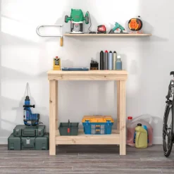 vidaXL arbejdsbord 80x50x80 cm massivt fyrretræ
