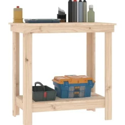 vidaXL arbejdsbord 80x50x80 cm massivt fyrretræ
