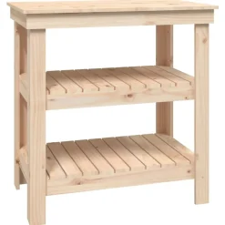 vidaXL arbejdsbord 78,5x50x80 cm massivt fyrretræ