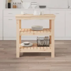 vidaXL arbejdsbord 78,5x50x80 cm massivt fyrretræ